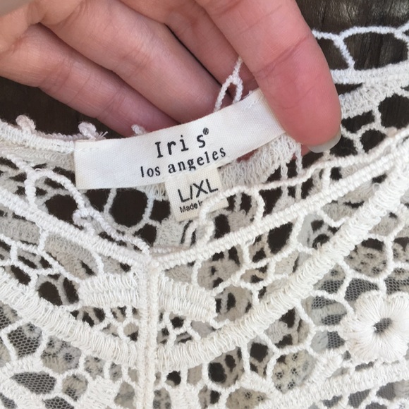 —SOLD—Iris Boho Crochet Mesh Fringe Top S M L XL - Picture 4 of 6